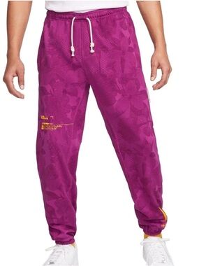 Nike Standard Issue Pink Floral Pockets Logo Sz XXL Men Lounge Streetwear Pants